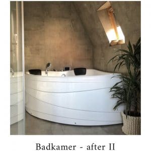 Resultaat van de badkamer na de verbouwing. Groter en luxe/modern