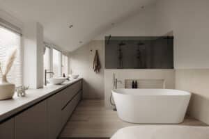 Verbouwing en ontwerp woonhuis Ouderkerk aan de Amstel - badkamer ensuite slaapkamer